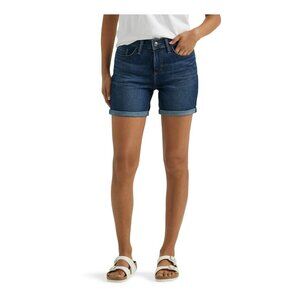 NWT Lee Women's Denim Mid Rise Cuffed Shorts - Dark Wash - Size 20M Waist 40"